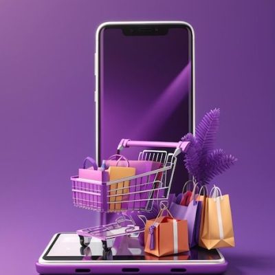 Effortless shopping online store on smartphone with shopping cart image _ Premium AI-generated image
